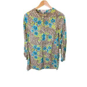 Passports Tropical Colorful Sheath Tunic Swim Coverup Parrot Pin Closure Sz M